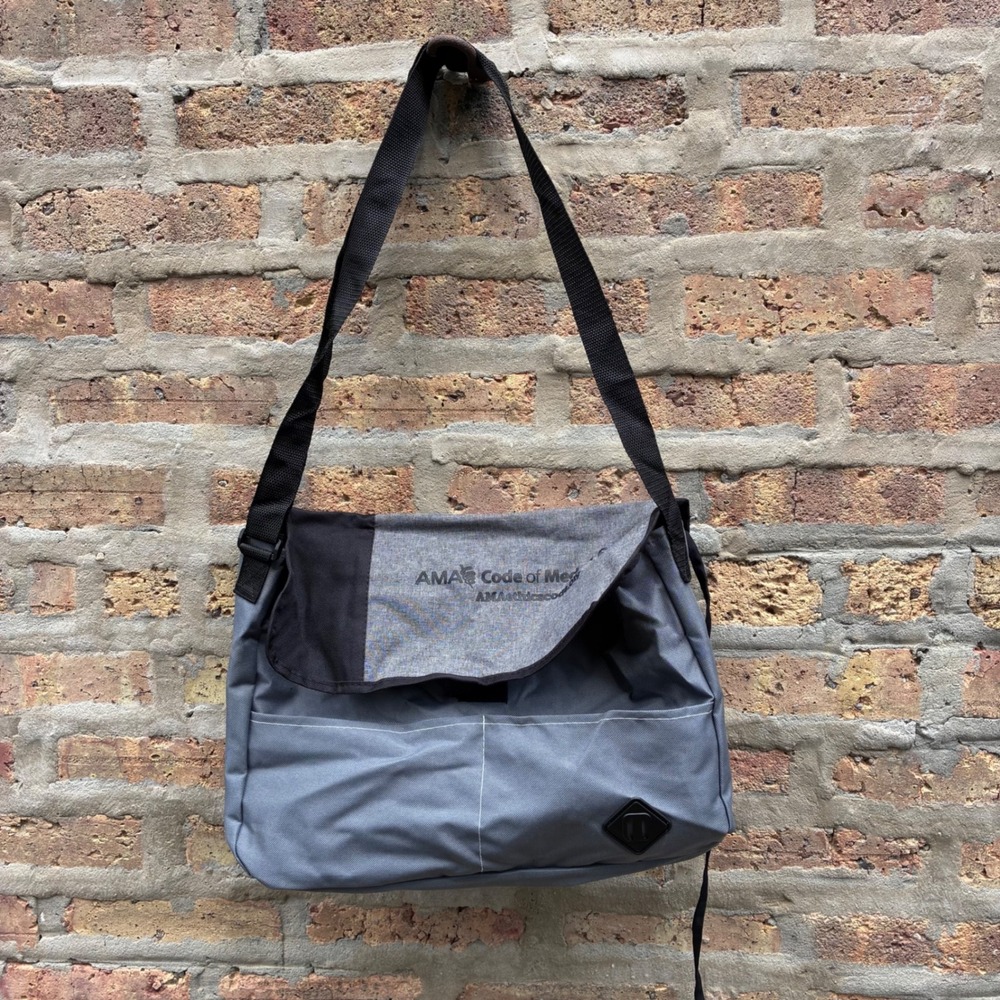 AMA Code of Medical Ethics Messenger Bag Grey Black Crossbody Tech Satchel